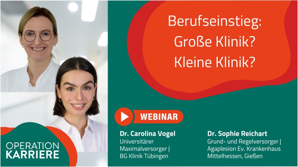 Webinar zum Thema Berufseinstieg mit Dr. Carolina Vogel und Dr. Sophie Reichart